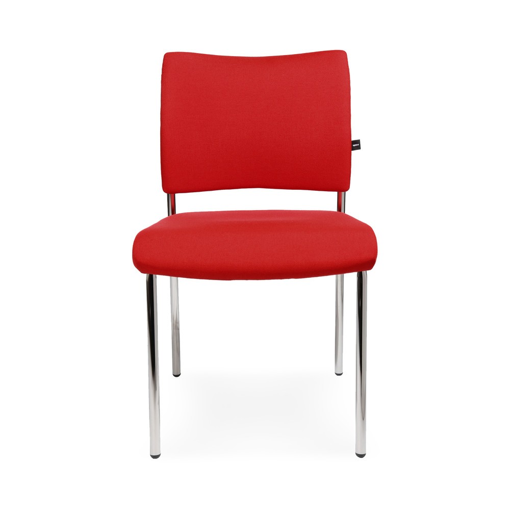 Produktabbildung: Topstar® Besucherstuhl Classic mit Polster-Rückenlehne + 4 Fuss Gestell, rot