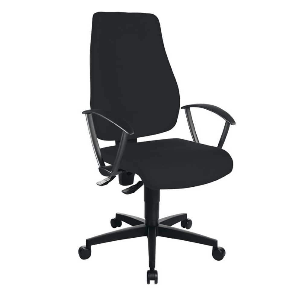 Produktabbildung: Topstar® Bürodrehstuhl, schwarz 420-550 mm, mit Permanentkontakt, ohne Armlehnen Tragfähigkeit 110 kg
