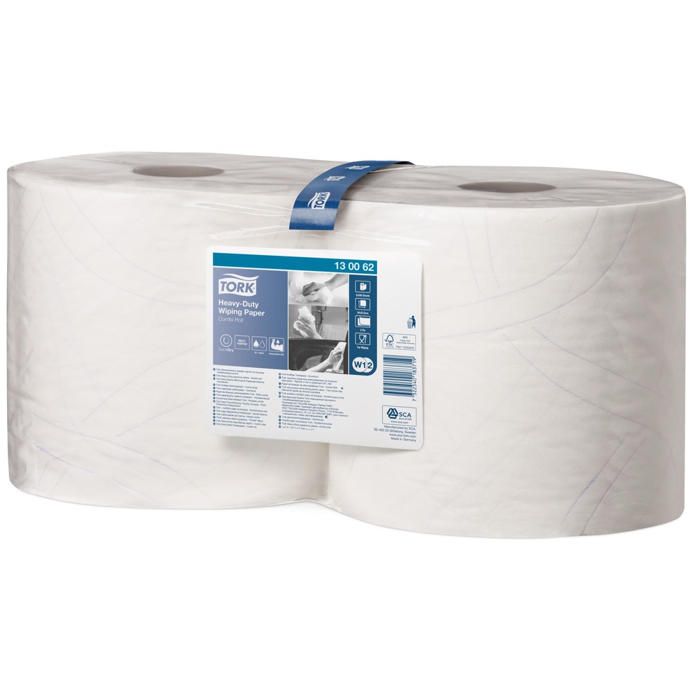 Produktabbildung: TORK® Wischtücher Extra Stark, HxB 340 x 235 mm, 2 Rollen, weiss