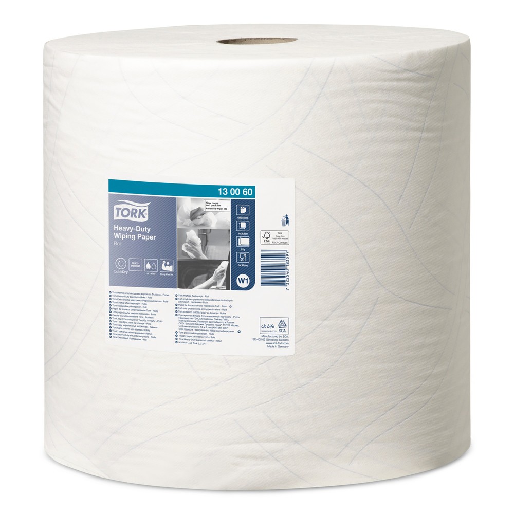 Produktabbildung: TORK® Wischtücher Extra Stark, HxB 340 x 370 mm, 1 Rolle, weiss