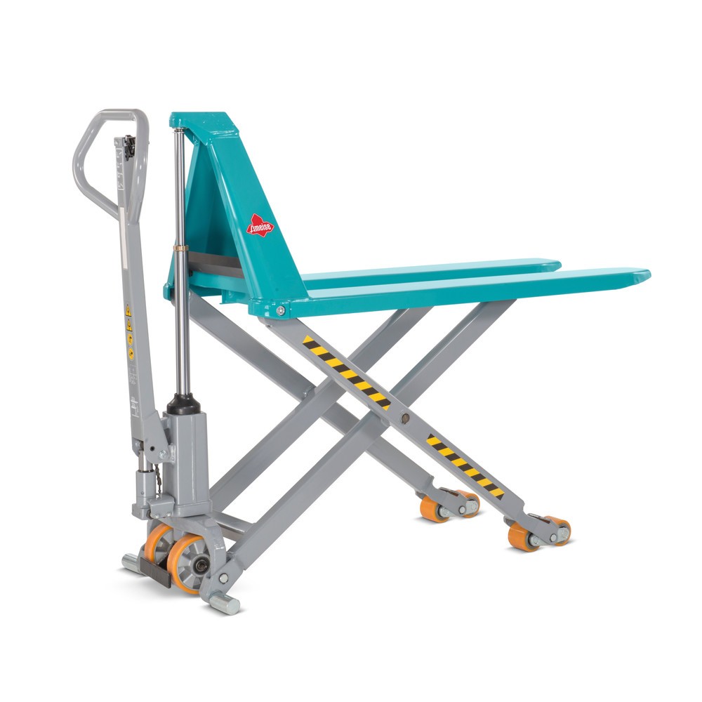 Illustration du produit: Transpalette à ciseaux Ameise® PTM 1.0 avec levée rapide, capacité de charge 1 000 kg, longueur des fourches 2 000 mm, polyuréthane