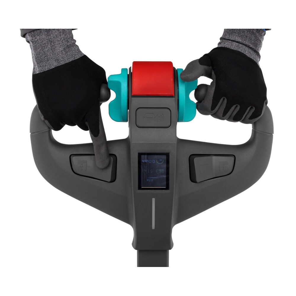 N° de l'image du produit 6 : Transpalette électrique Jungheinrich AME 15, capacité de charge 1 500 kg, longueur de fourche 1 150 mm, largeur de fourche spéciale 670 mm, galets simples