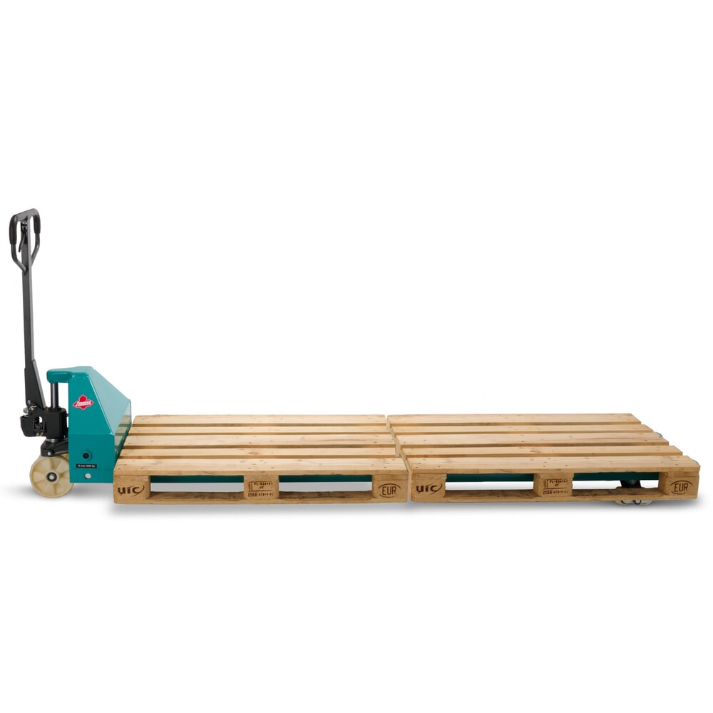 N° de l'image du produit 4 : Transpalette manuel Ameise® PTM 2.0, capacité de charge 2 000 kg, longueur de fourche 2 500 mm, nylon, galets tandem