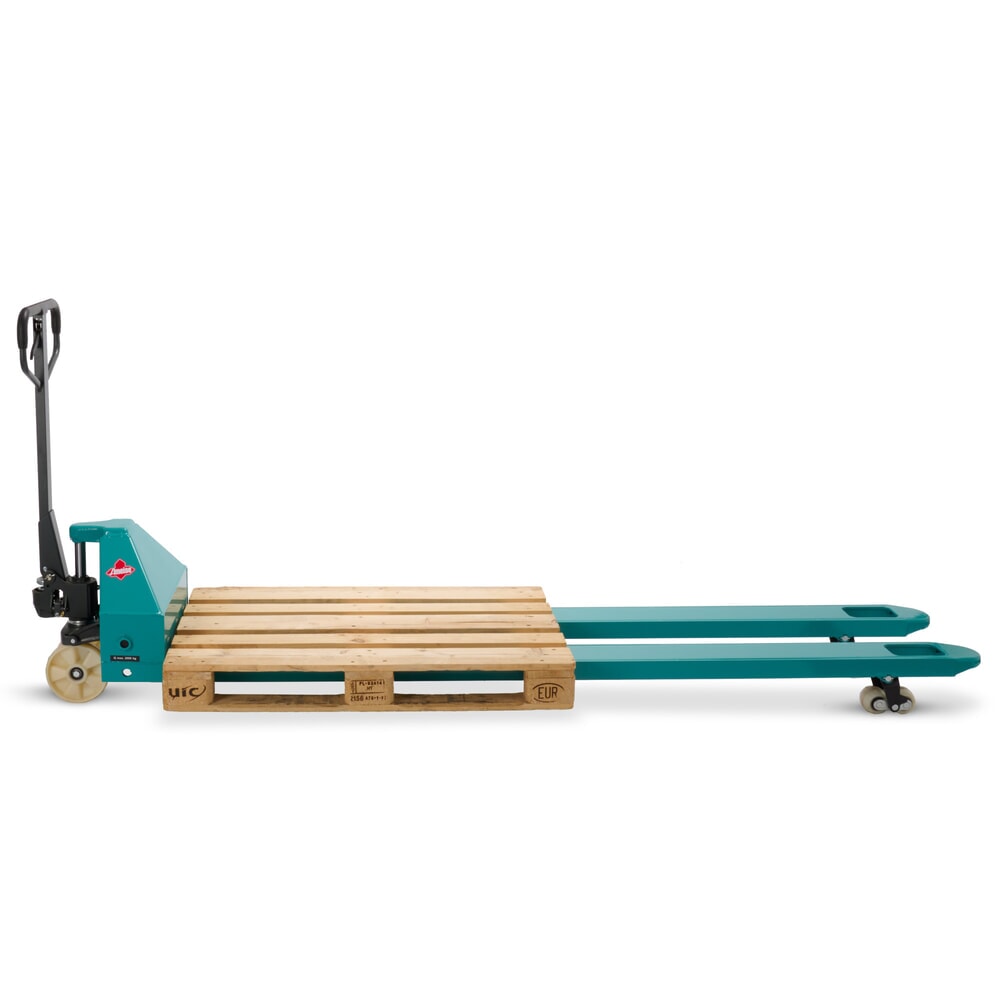N° de l'image du produit 5 : Transpalette manuel Ameise® PTM 2.0, capacité de charge 2 000 kg, longueur de fourche 2 500 mm, nylon, galets tandem