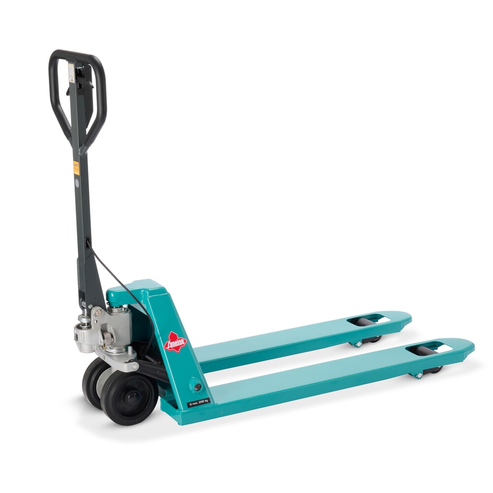 Produktabbildung Nr. 1: Transpalette manuel Ameise® PTM 2.5 avec frein à main, capacité de charge 2 500 kg, longueur des fourches 1 150 mm, caoutchouc plein / polyuréthane