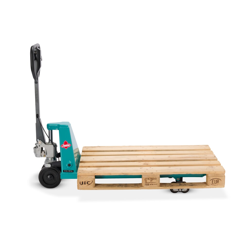 Produktabbildung Nr. 4: Transpalette manuel Ameise® PTM 2.5 avec frein à main, capacité de charge 2 500 kg, longueur des fourches 1 150 mm, caoutchouc plein / polyuréthane, galets tandem