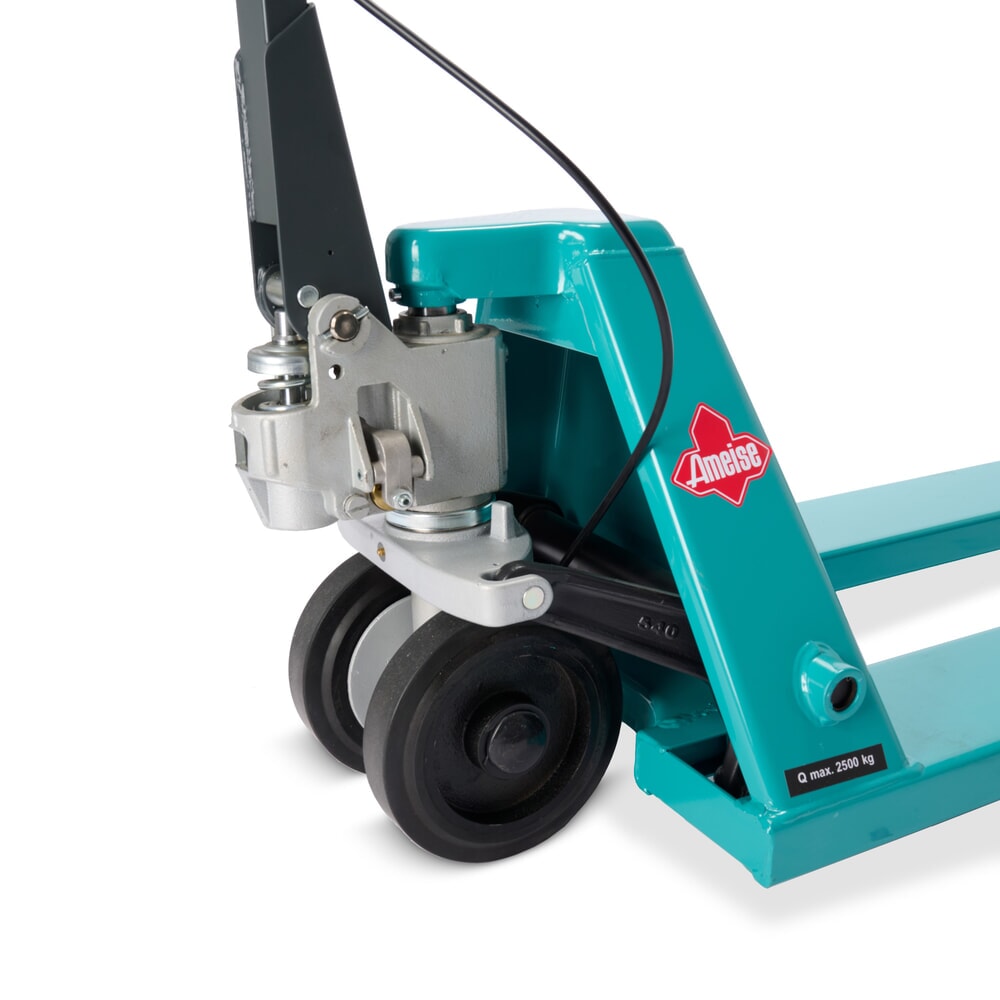 Produktabbildung Nr. 8: Transpalette manuel Ameise® PTM 2.5 avec frein à main, capacité de charge 2 500 kg, longueur des fourches 1 150 mm, caoutchouc plein / polyuréthane, galets tandem