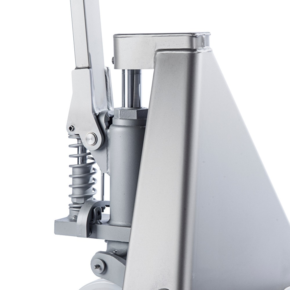 Produktabbildung Nr. 2: Transpalette manuel en acier inoxydable INOX, longueur des fourches 1 130 mm, nylon, galets tandem