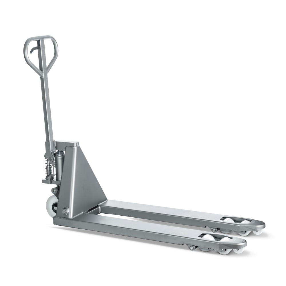 Produktabbildung Nr. 7: Transpalette manuel en acier inoxydable INOX, longueur des fourches 1 130 mm, nylon, galets tandem
