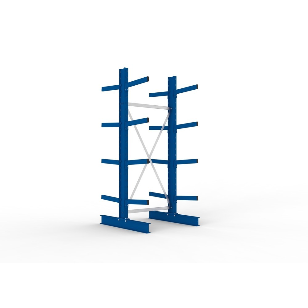 Illustration du produit: Module de base de rayonnage cantilever META, double accès, capacité de charge par bras 430 kg, H x l x P 2 500 x 1 103 x 1 240 mm