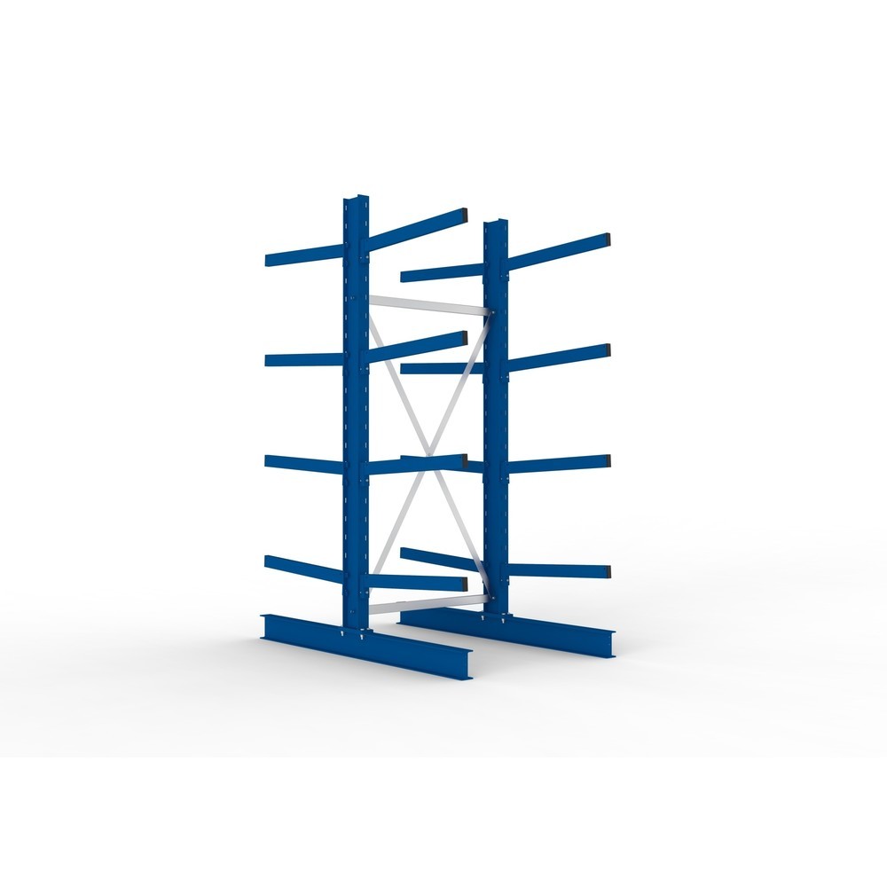 Illustration du produit: Module de base de rayonnage cantilever META, double accès, capacité de charge par bras 250 kg, H x l x P 2 500 x 1 103 x 1 840 mm