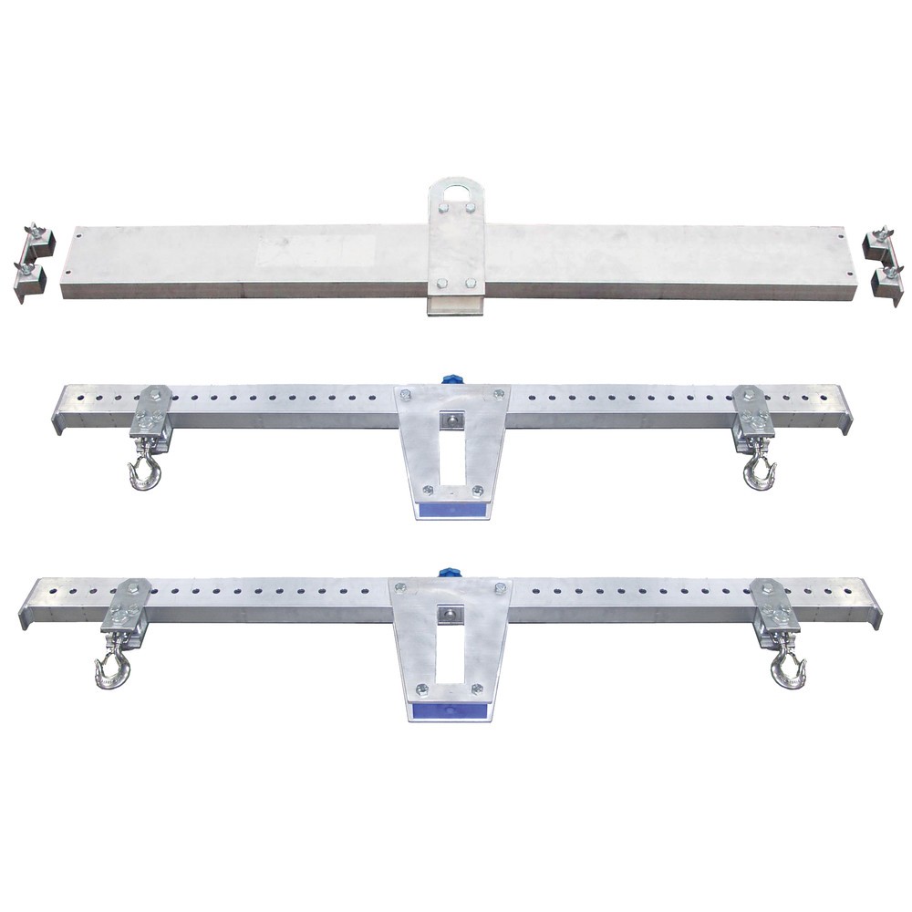 Produktabbildung Nr. 2: Traverse porte-charge SCHILLING en forme de H en alu, avec 4 crochets de sécurité, poutre principale de 2 m, traverse de 2 m, capacité de charge de 1 000 kg