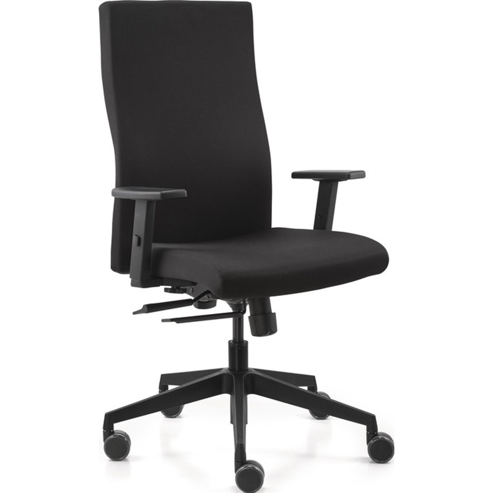 Illustration du produit: Siège de bureau pivotant TREND OFFICE, noir 420-530 mm, avec système synchrone, avec accoudoirs capacité de charge 125 kg