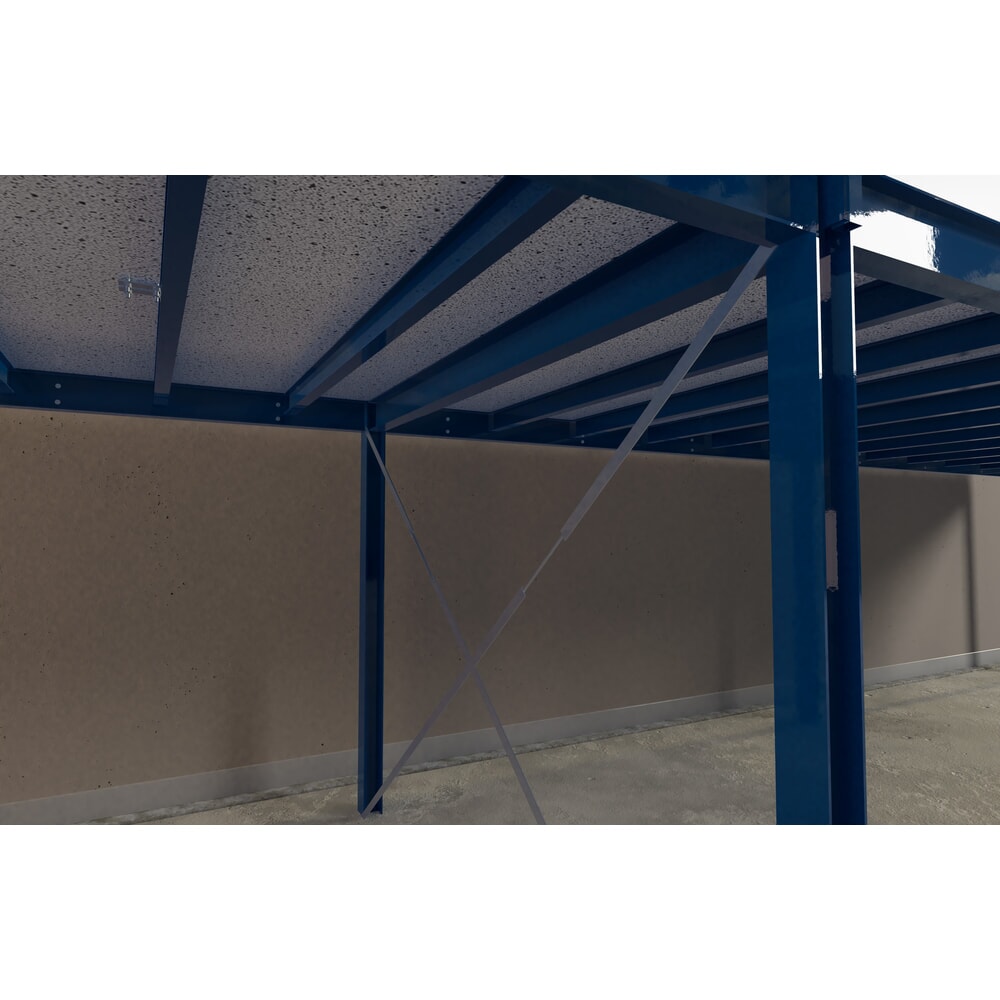 Produktabbildung Nr. 8: Treppenpodest für Lagerbühnen-Modulsystem, Austritt rechts, enzianblau