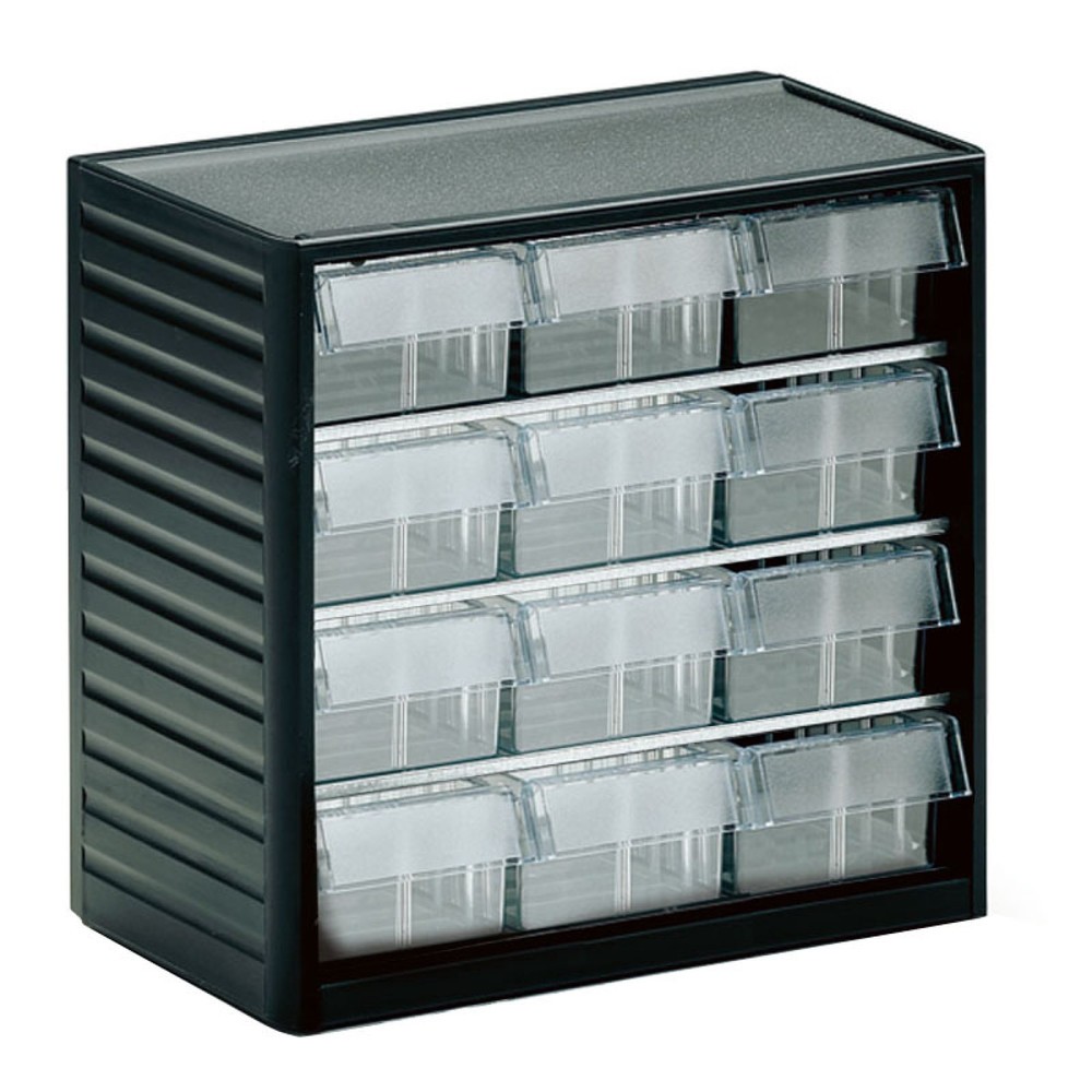 Produktabbildung: TRESTON Kleinteilemagazin Premium, Höhe 290 mm, 12 Schubladen Breite 92 mm