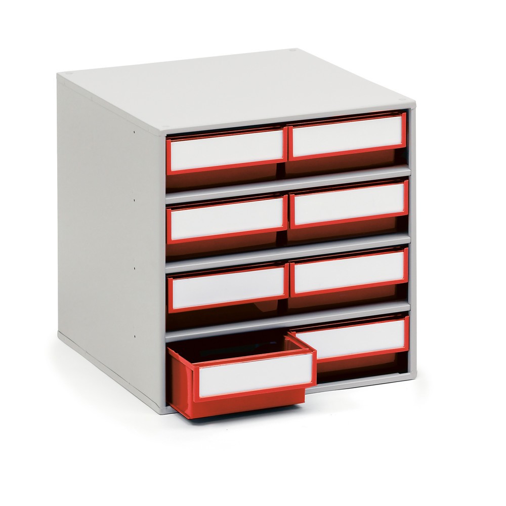 Produktabbildung Nr. 1: TRESTON Schubladenmagazin, 8 Schubladen, Tiefe 400 mm, rot