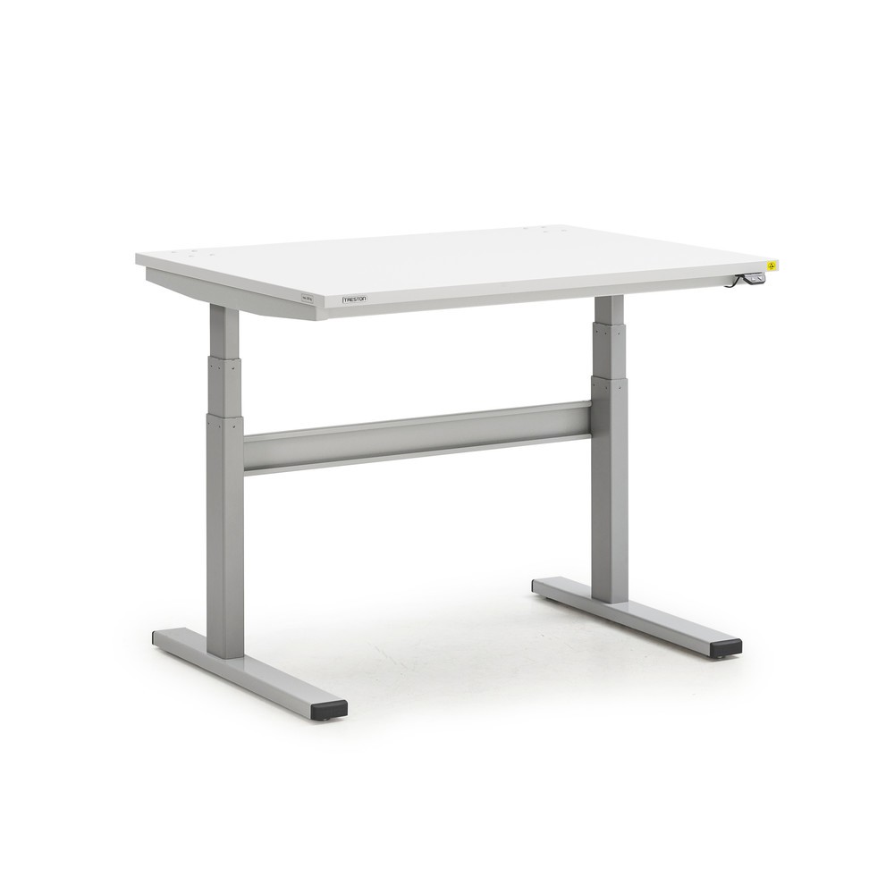 Produktabbildung: TRESTON TED-Arbeitstisch, ESD, elektrisch höhenverstellbar, HxBxT 630-1.270 x 1.100 x 800 mm
