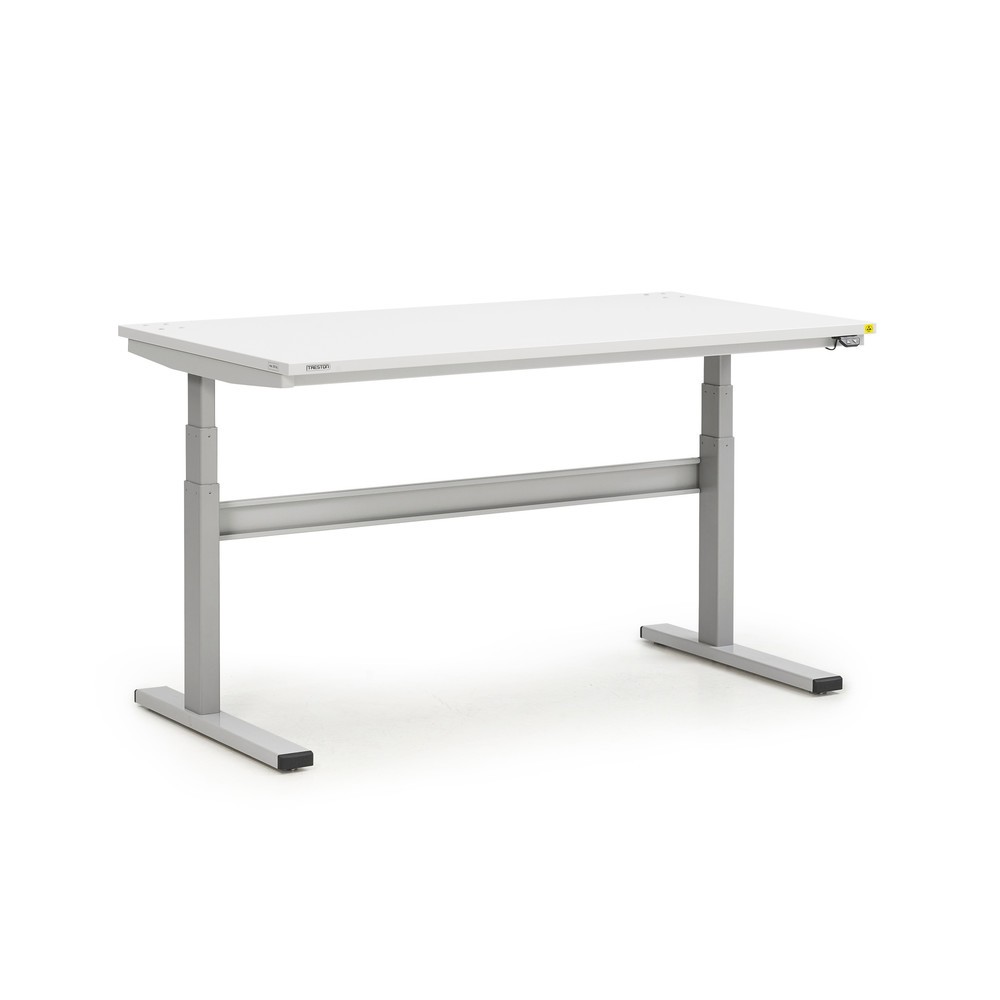 Produktabbildung: TRESTON TED-Arbeitstisch, ESD, elektrisch höhenverstellbar, HxBxT 630-1.270 x 1.500 x 800 mm