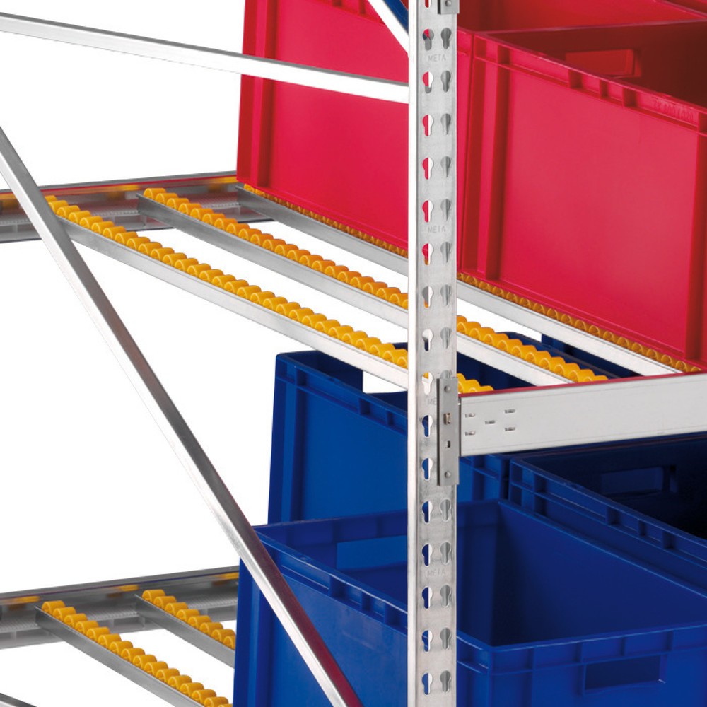 Illustration du produit: Tringles à galets pour rayonnage dynamique pour palettes META avec rails à galets