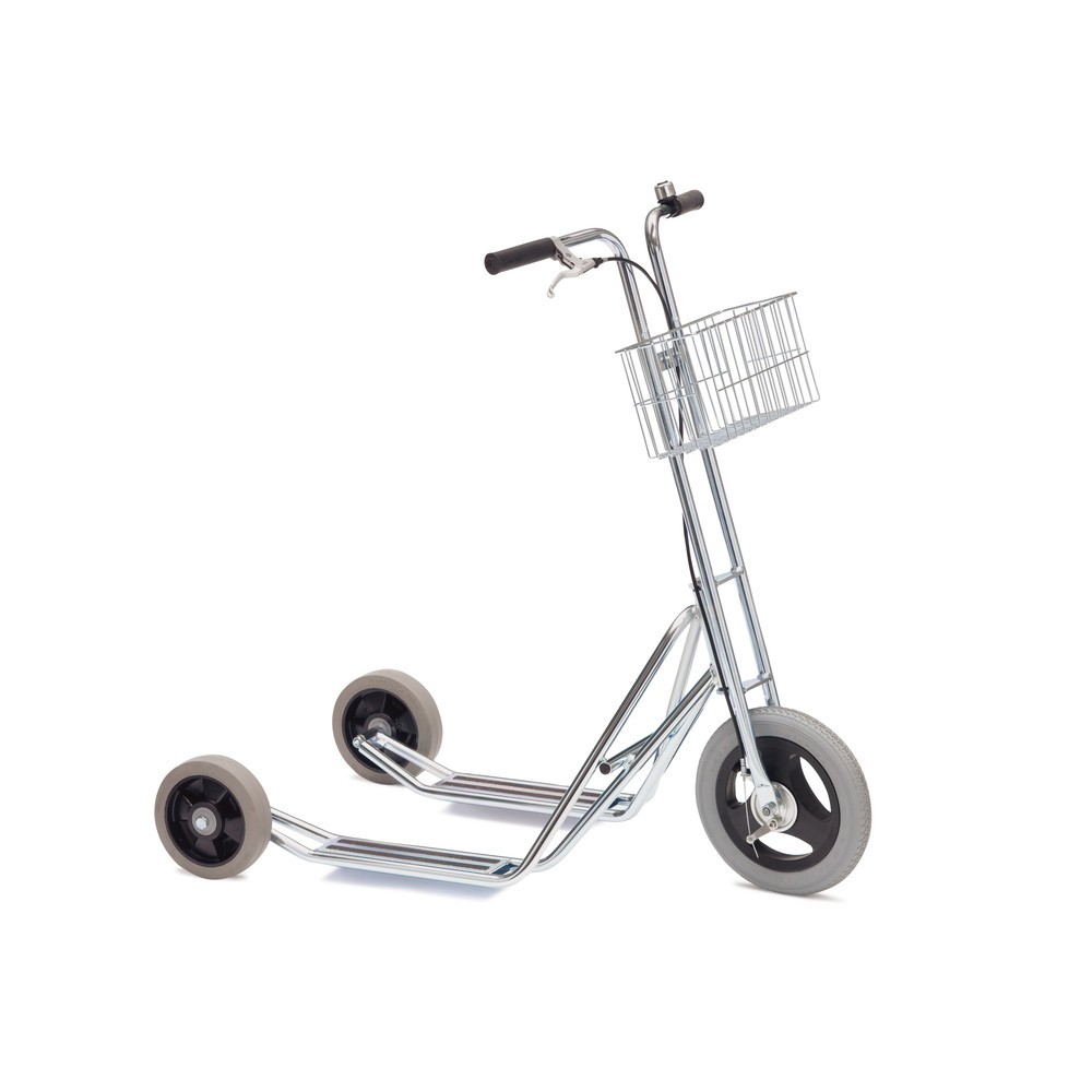Illustration du produit: Trottinette industrielle PREMIUM Ergobjörn avec panier, triporteur