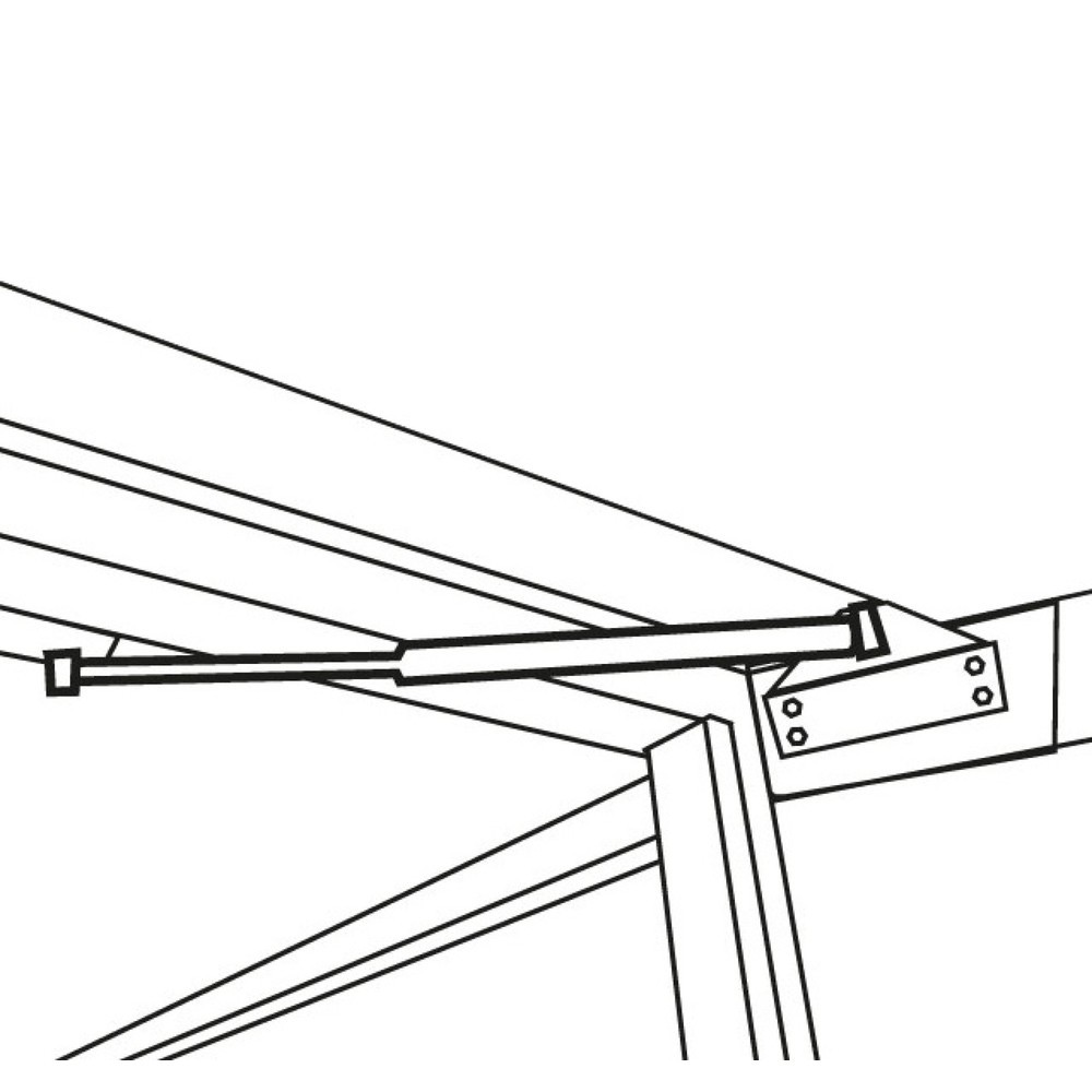 Produktabbildung Nr. 2: Türfeststeller, bei geöffneter einflügeliger Tür für FLADAFI® Materialcontainer/SAFE Tank Gefahrstoffcontainer