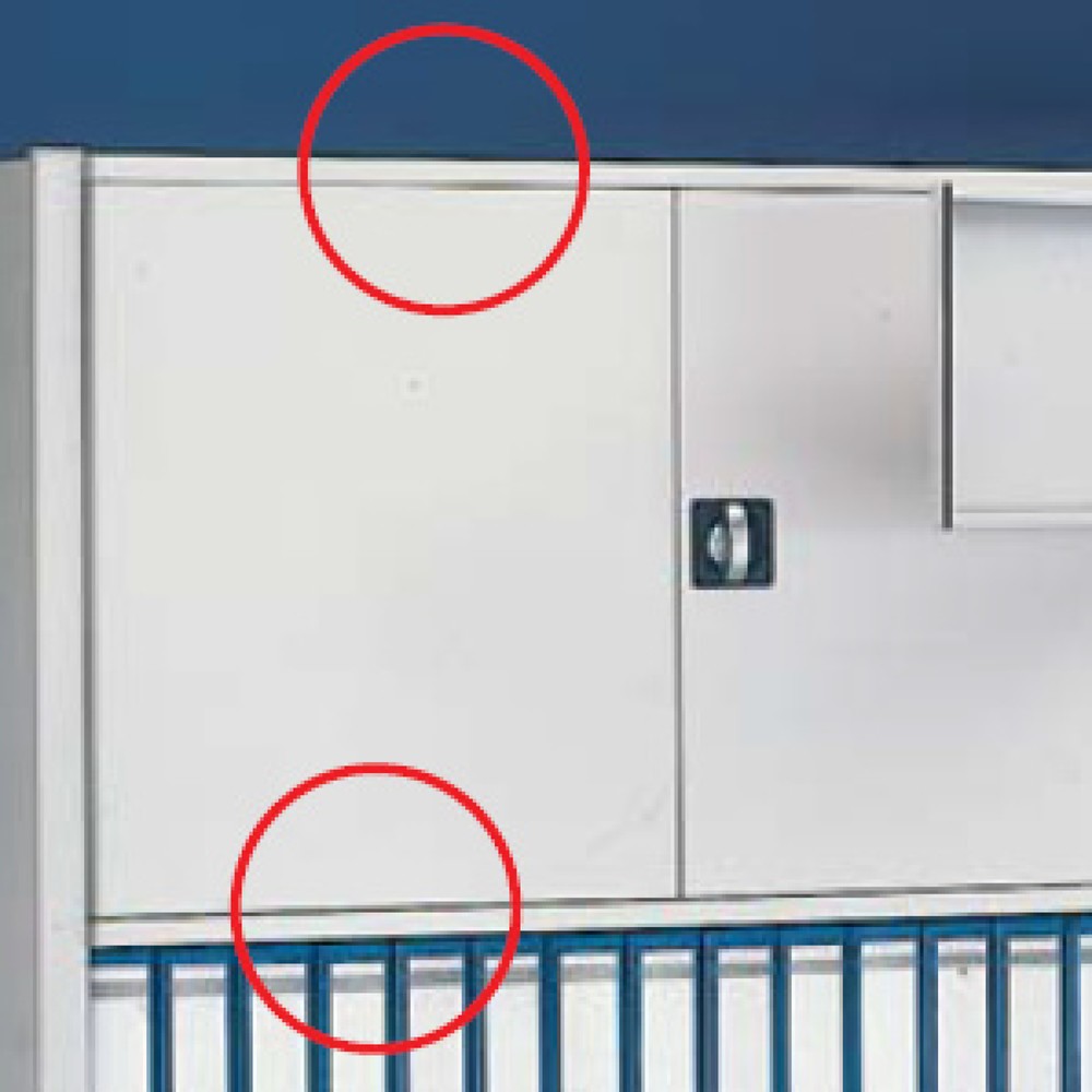 Produktabbildung: Türriegel für META Aktenregal, einseitig, lichtgrau, Breite 1.000 mm