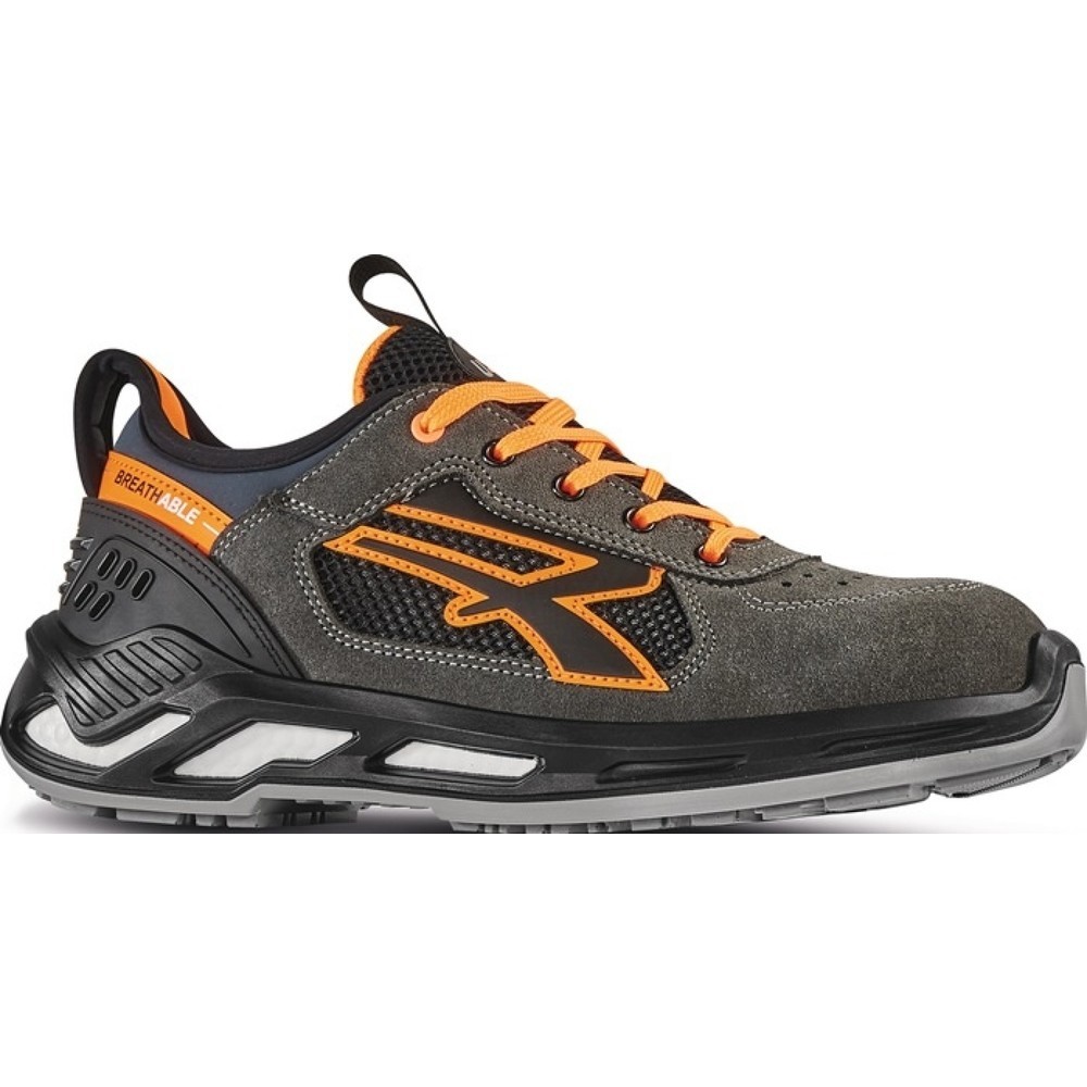 Illustration du produit: U.POWER Sicherheitsschuh Ryder, S1P SRC ESD EN ISO 20345, Größe 44 grau/orange, Veloursleder