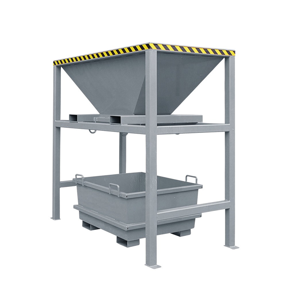Produktabbildung: Eichinger® Übergabe-Silo mit Einfahrtaschen, Standgestell, feuerverzinkt