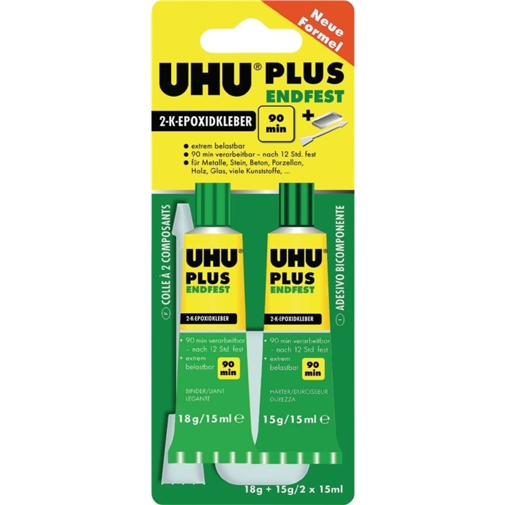 Produktabbildung: UHU 2K-Epoxidharzklebstoff PLUS ENDFEST 15g gelblich Doppelspritze