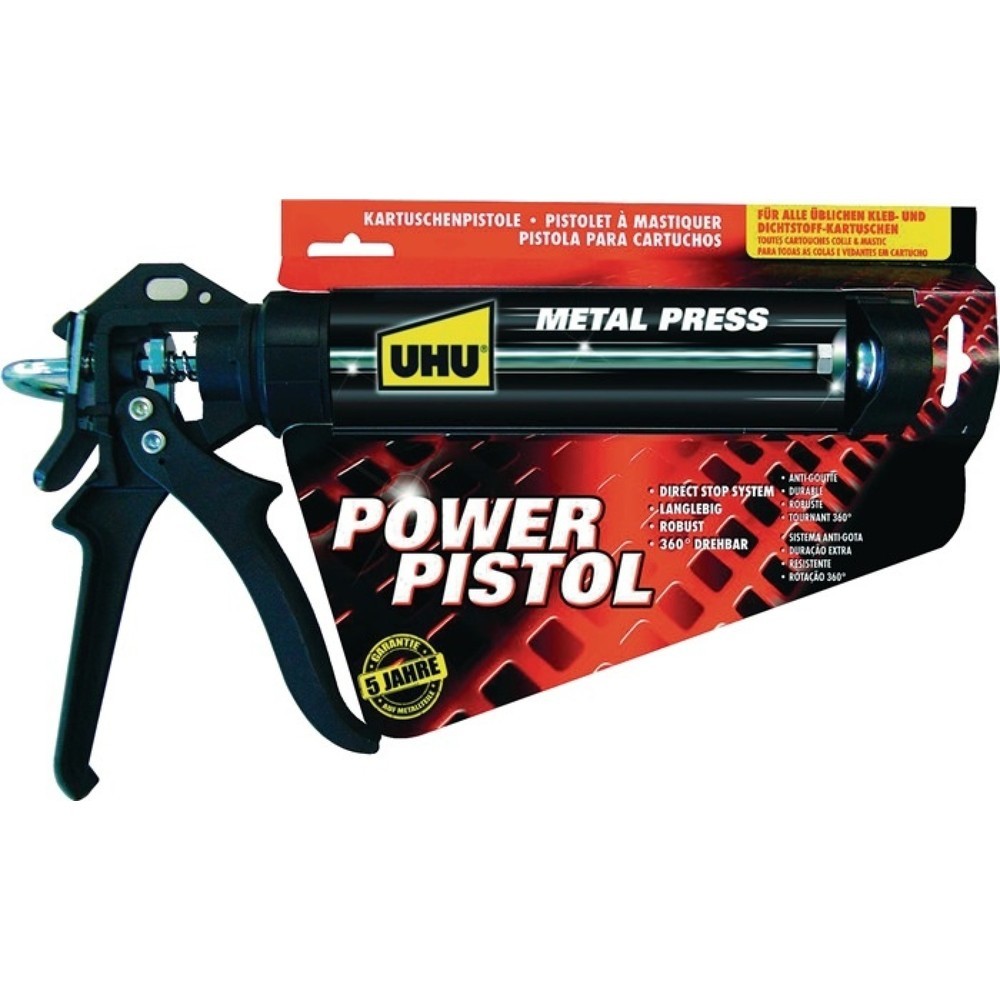 Produktabbildung: UHU Kartuschenpresse POWER PISTOL MET 360 Grad drehb
