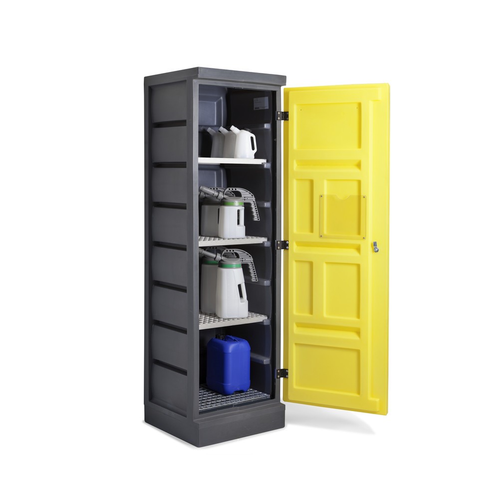 Produktabbildung: Umweltschrank aus PE, HxBxT 1.990  x 610 x 640 mm, 4 Gitterroste, verzinkt