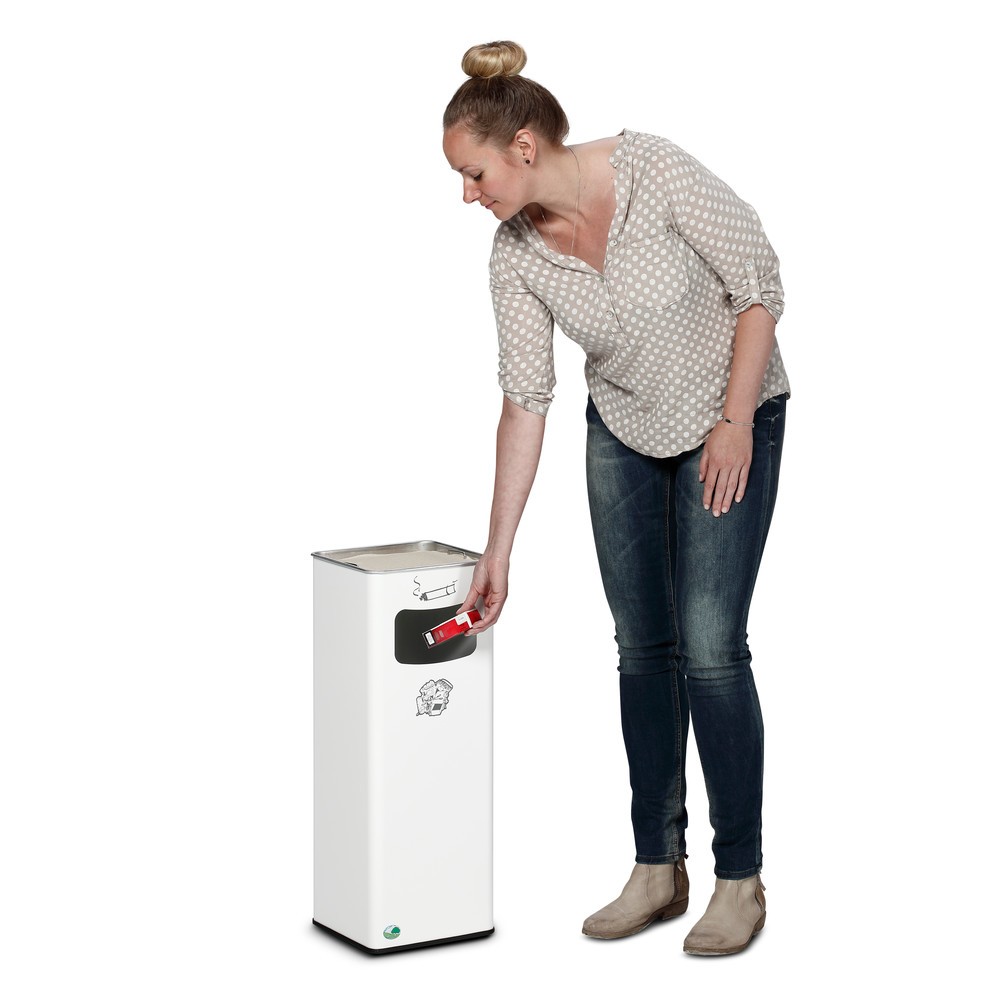 Produktabbildung Nr. 2: VAR® Ascher-Abfall-Kombination, Standmodell, 31,7 Liter, verkehrsweiss