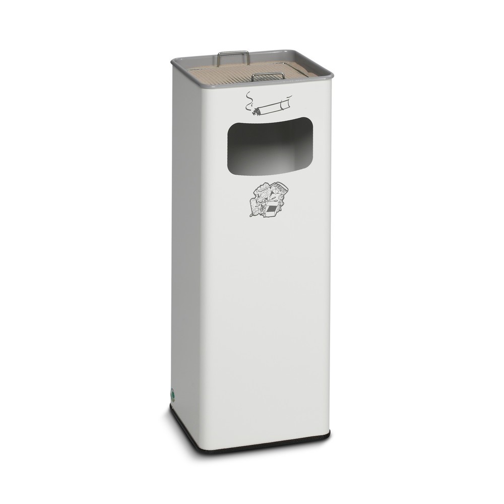 Produktabbildung: VAR® Ascher-Abfall-Kombination, Standmodell, 31,7 Liter, verkehrsweiss