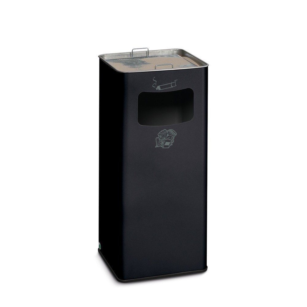 Produktabbildung: VAR® Ascher-Abfall-Kombination, Standmodell, 53,4 Liter, schwarzgrau