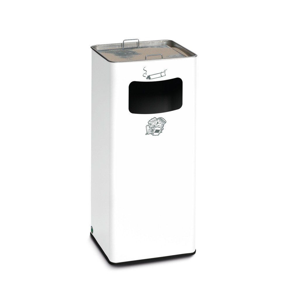 Produktabbildung: VAR® Ascher-Abfall-Kombination, Standmodell, 53,4 Liter, verkehrsweiss