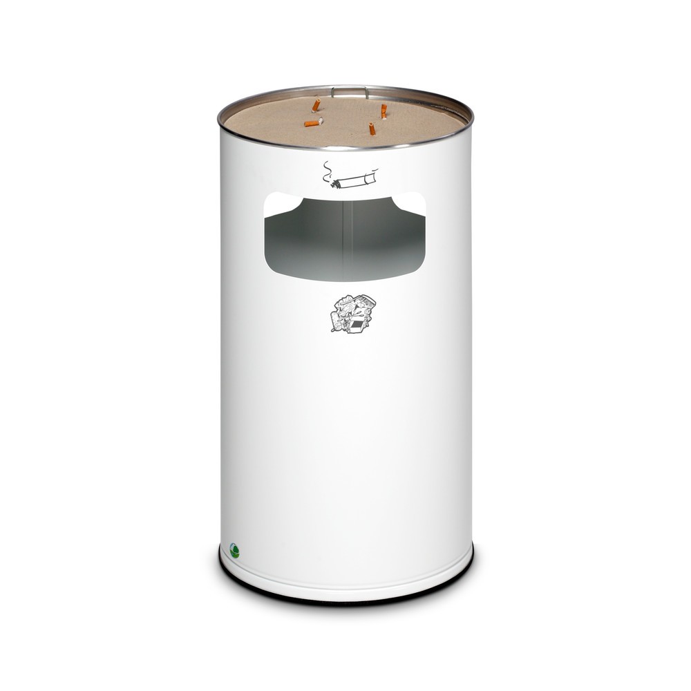 Produktabbildung: VAR® Ascher-Abfall-Kombination, Standmodell, 69,2 Liter, verkehrsweiss
