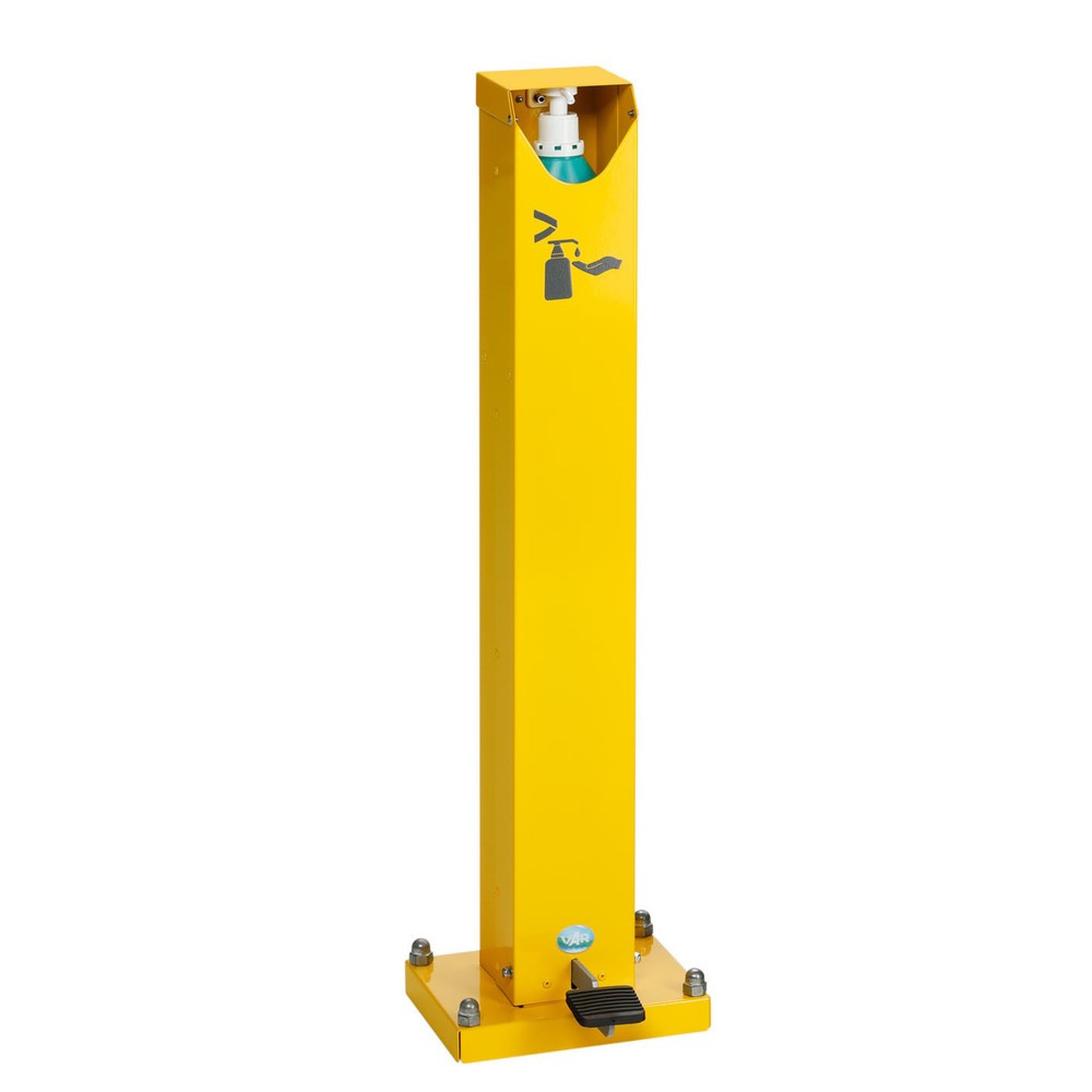 Produktabbildung: VAR ® Handdesinfektionsspender HDS 85, Bodenmontage, mit Spender u. Fusspedal, gelb