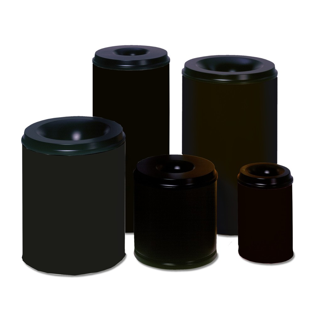 Illustration du produit: VAR® Poubelle à papier de sécurité, anti-feu, 15 litres, noir intense