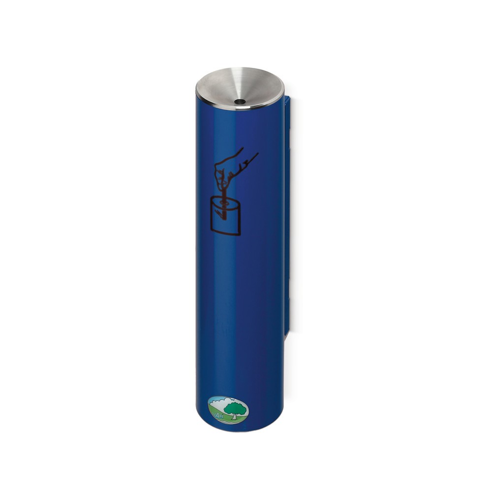 Produktabbildung: VAR® Sicherheits Ascher, selbstlöschend, Wand- oder Rohrbefestigung, enzianblau