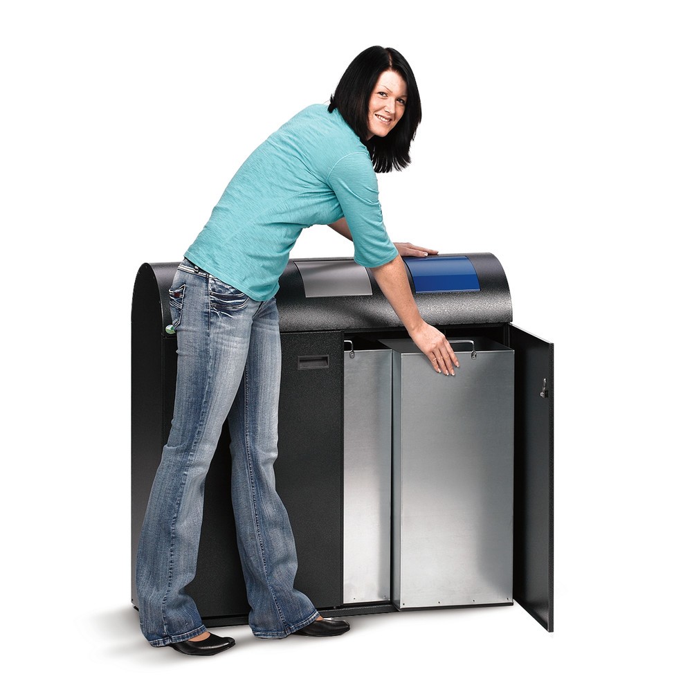 Produktabbildung Nr. 2: VAR® Wertstoffsammler, 3x 80 Liter, Doppelflügeltür, Korpus silber