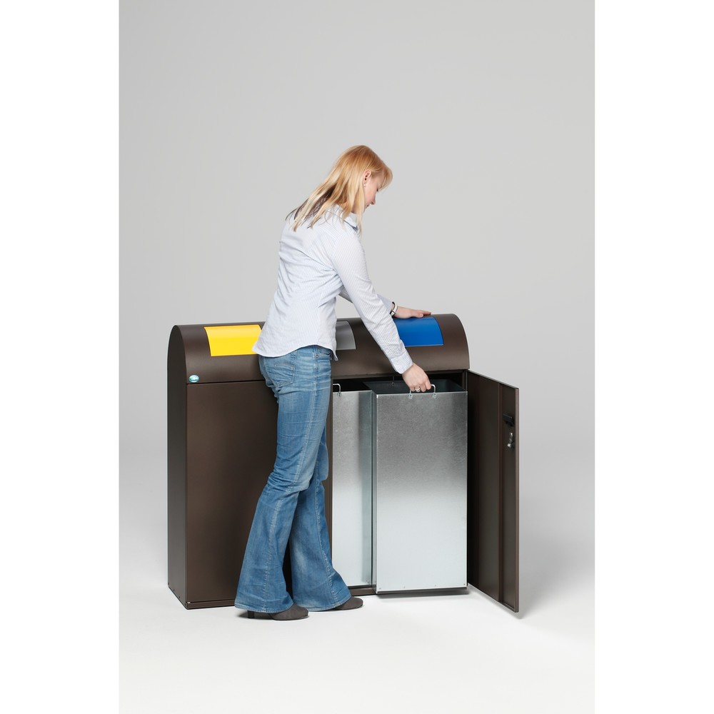 Produktabbildung Nr. 2: VAR® Wertstoffsammler, 3x 80 Liter, Doppelflügeltür, Korpus deep-brown
