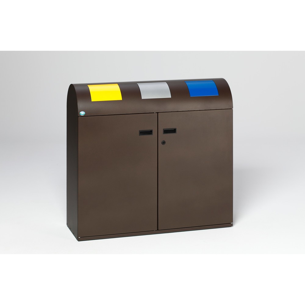 Produktabbildung Nr. 1: VAR® Wertstoffsammler, 3x 80 Liter, Doppelflügeltür, Korpus deep-brown