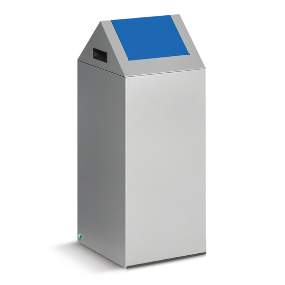 Produktabbildung: VAR® Wertstoffsammler, 60 Liter, selbstlöschend, Korpus lichtgrau, Deckel eckig/blau