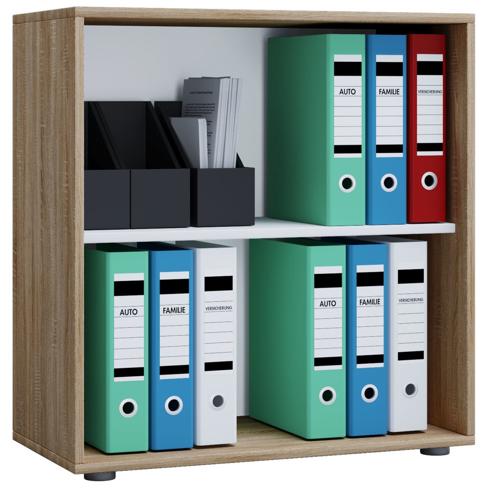 Produktabbildung Nr. 1: VCM Büroregal Lona, 2 Fächer, HxBxT 740 x 700 x 400 mm, Sonoma-Eiche