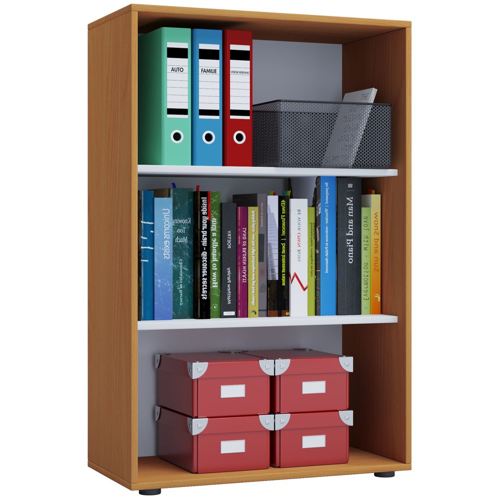 Produktabbildung Nr. 1: VCM Büroregal Lona, 3 Fächer, HxBxT 1.050 x 700 x 400 mm, Buche