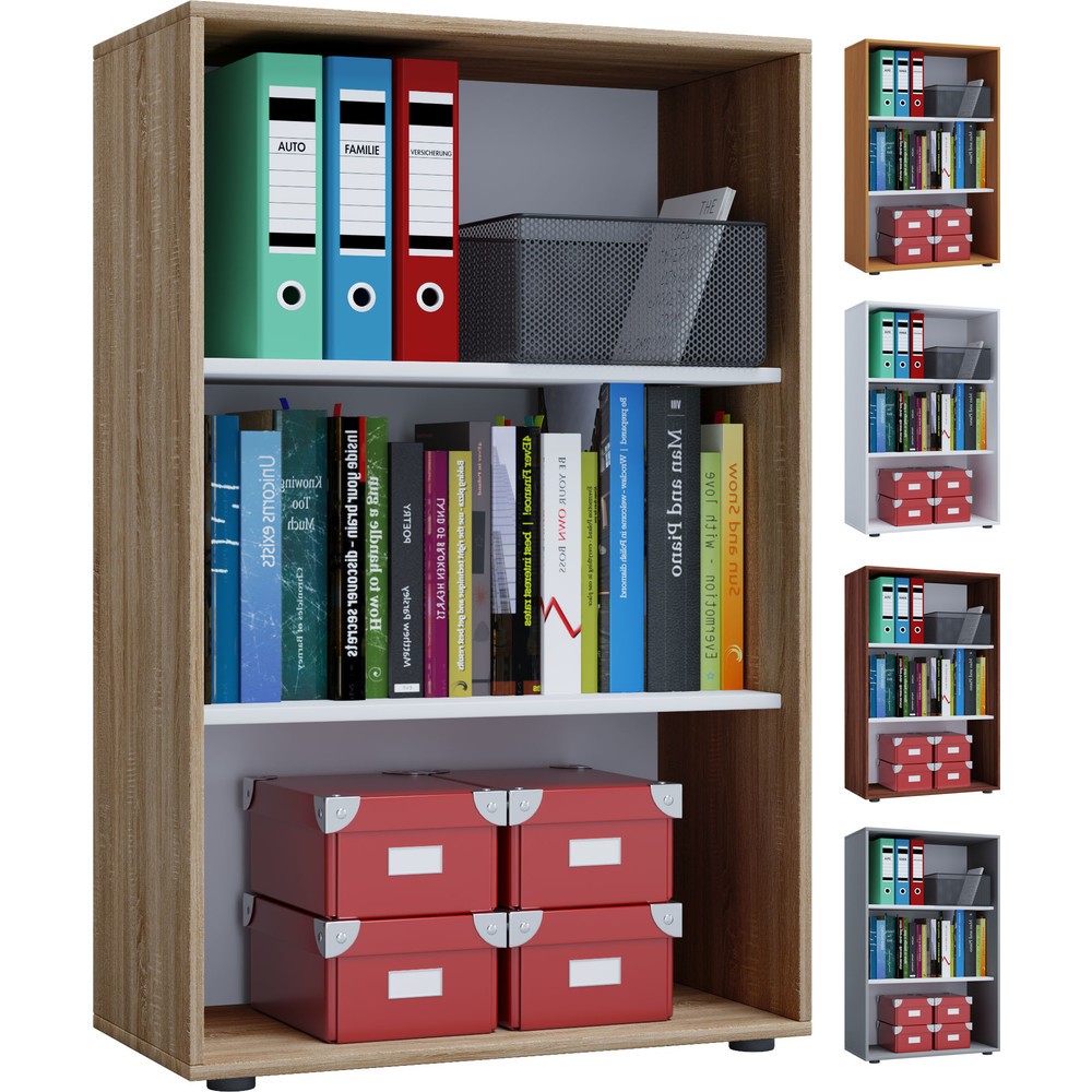 Produktabbildung Nr. 2: VCM Büroregal Lona, 3 Fächer, HxBxT 1.050 x 700 x 400 mm, grau