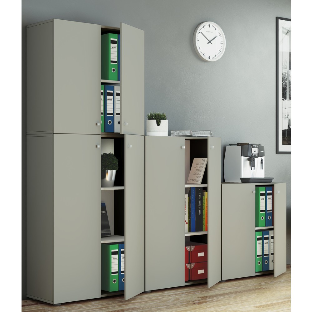 Produktabbildung Nr. 4: VCM Büroschrank Lona L mit Drehtüren, grau