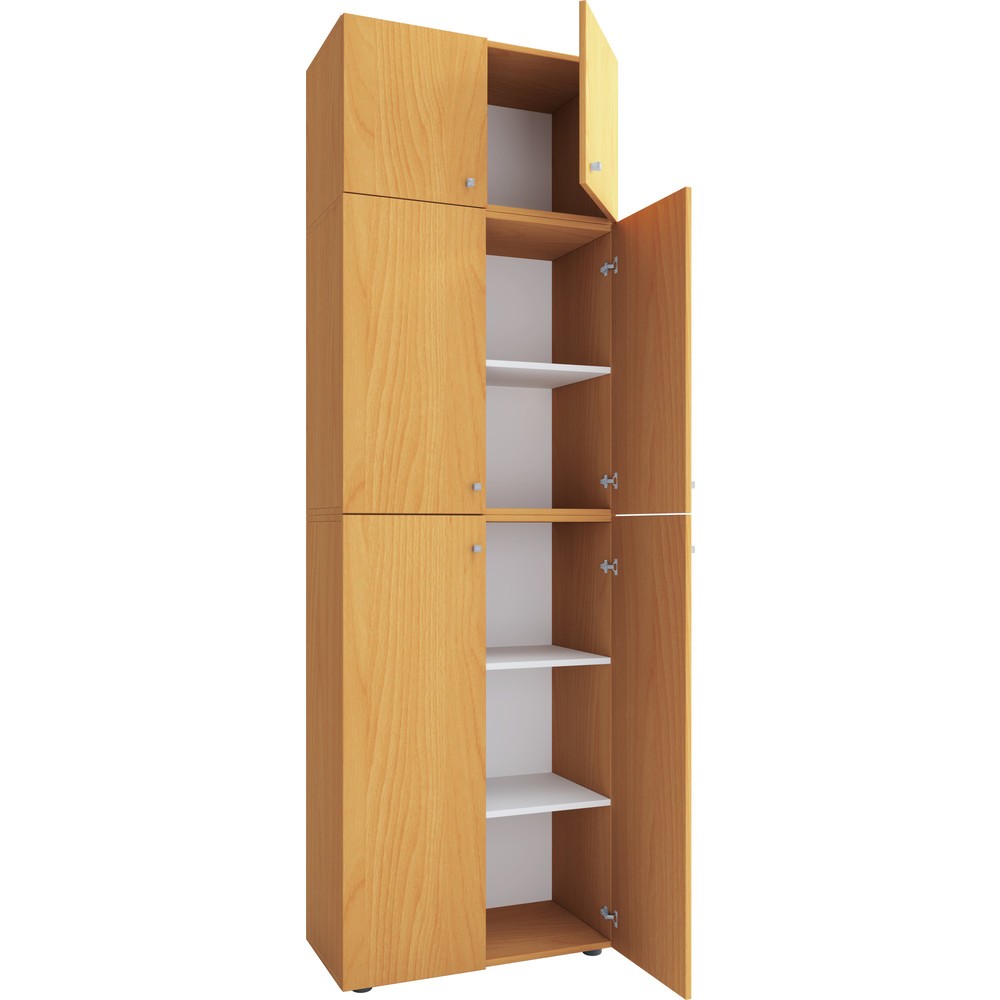 Produktabbildung: VCM Büroschrank Lona XXL Drehtüren, mit Aufsatz, Buche