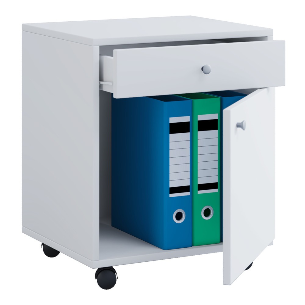 Produktabbildung: VCM Eck-Rollcontainer Masola Maxi, HxBxT 540 x 450 x 380 mm, weiss