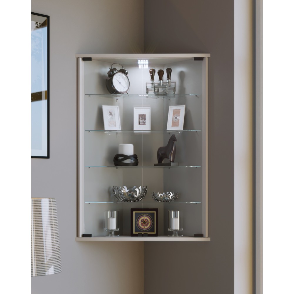 Produktabbildung Nr. 2: VCM Eckvitrine Vecko, weiss